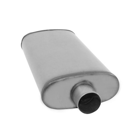 Ap Exhaust MUFFLER - XLERATOR STAINLESS STEEL, LG. OVAL-C/D, 28IN OAL, 3IN-2.50IN XS2588